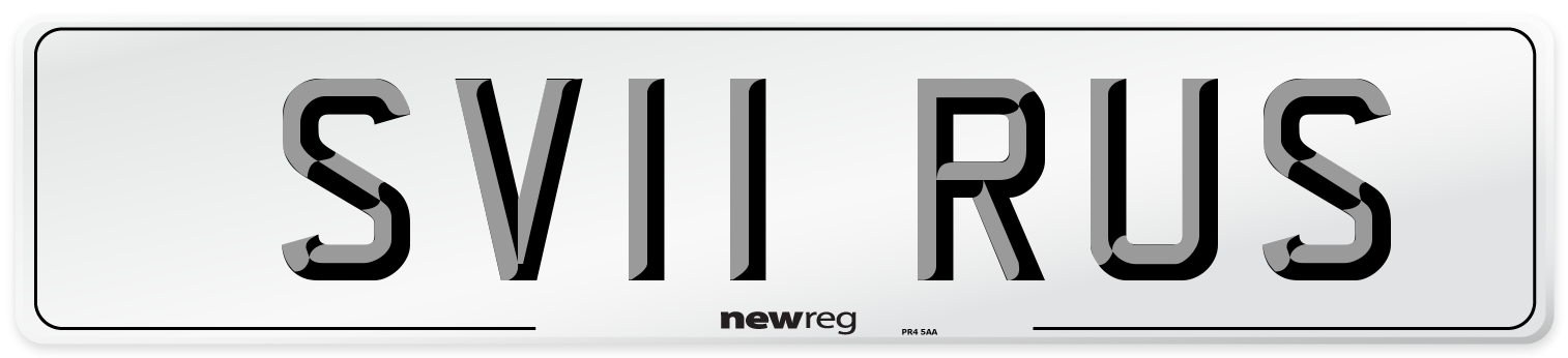 SV11 RUS Number Plate from New Reg